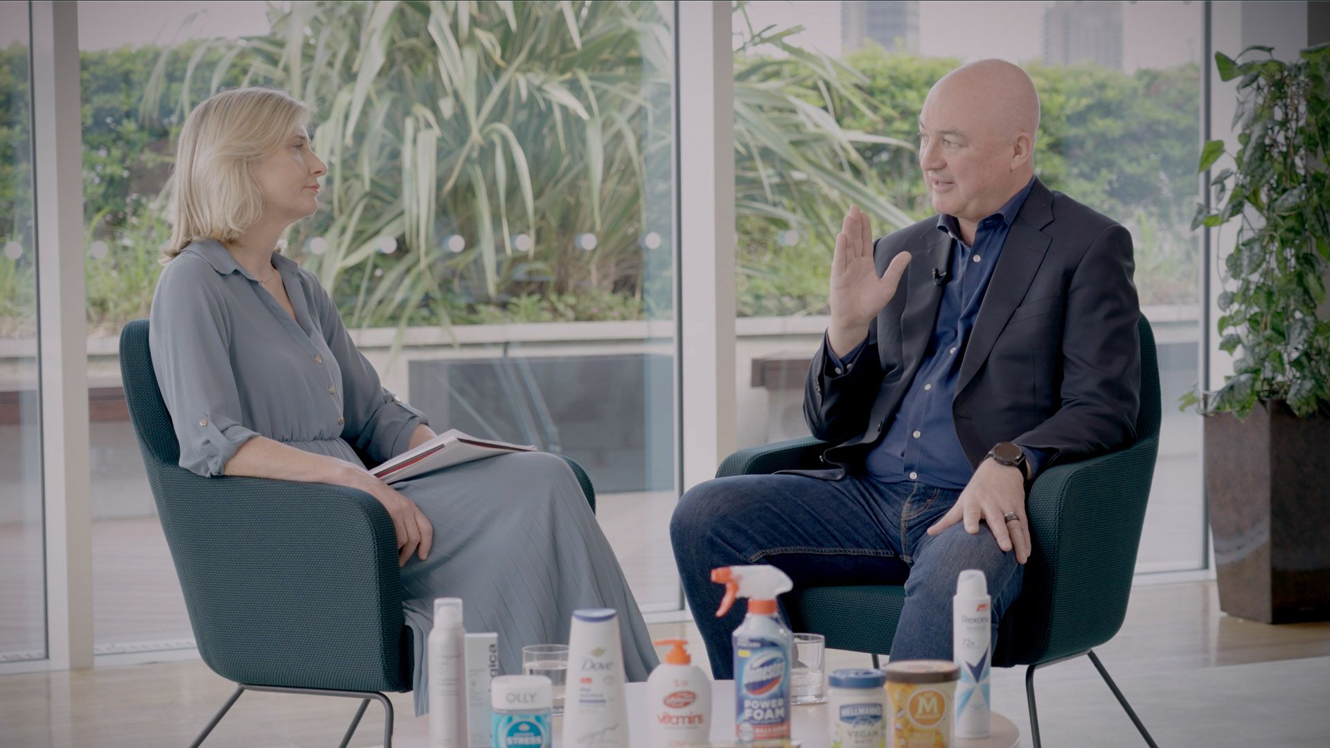 Unilever CEO Alan Jope being interviewed by Abi Donald from Vox Media.