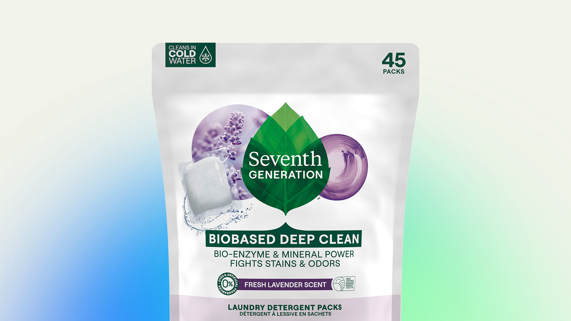 Seventh Generation Biobased Deep Clean packaging.