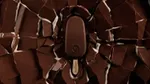 A Magnum ice cream falling into cracking chocolate