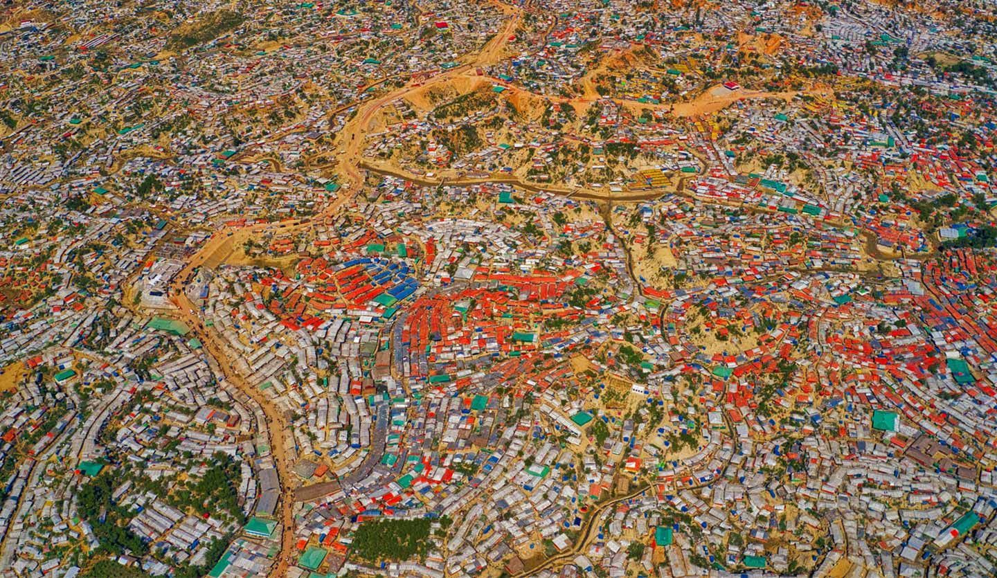 Overhead image of a camp